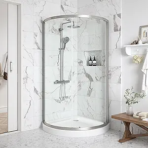 Corner shower enclosure