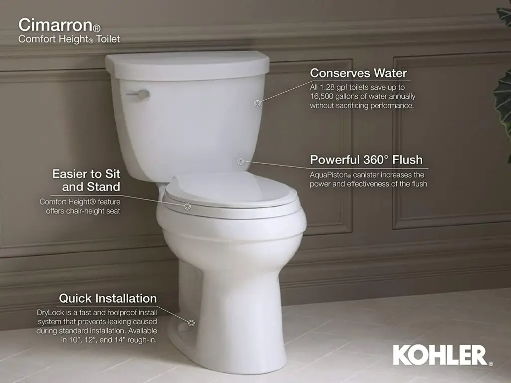 Cimarron Kohler Toilet Features Illustration
