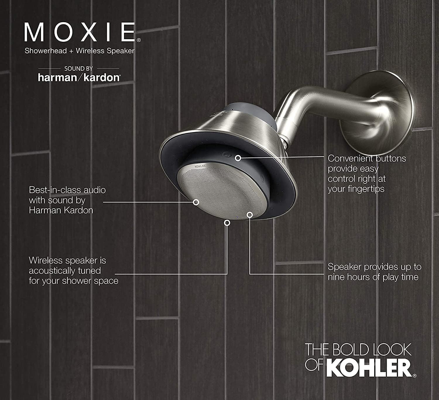 moxie Kohler shower head bluetooth shower head